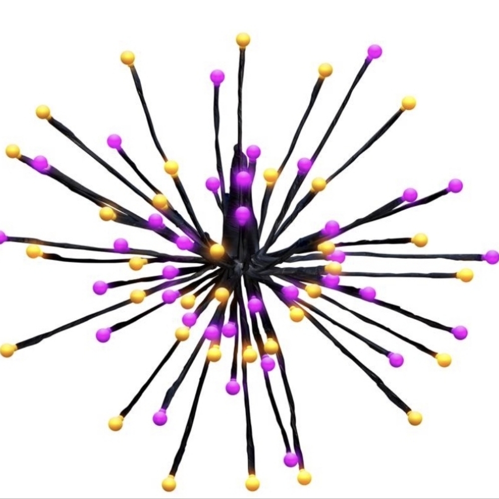 Celebrations Halloween Purple&Orange 80ct 16" LED Prelit Blast Home/Yard Decor